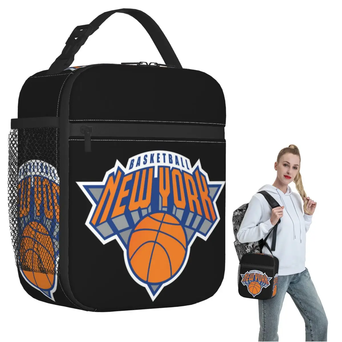 New York Basketball Insulated Lunch Bag for Women Children Portable Food Boxes Thermal Lunch Box Tote