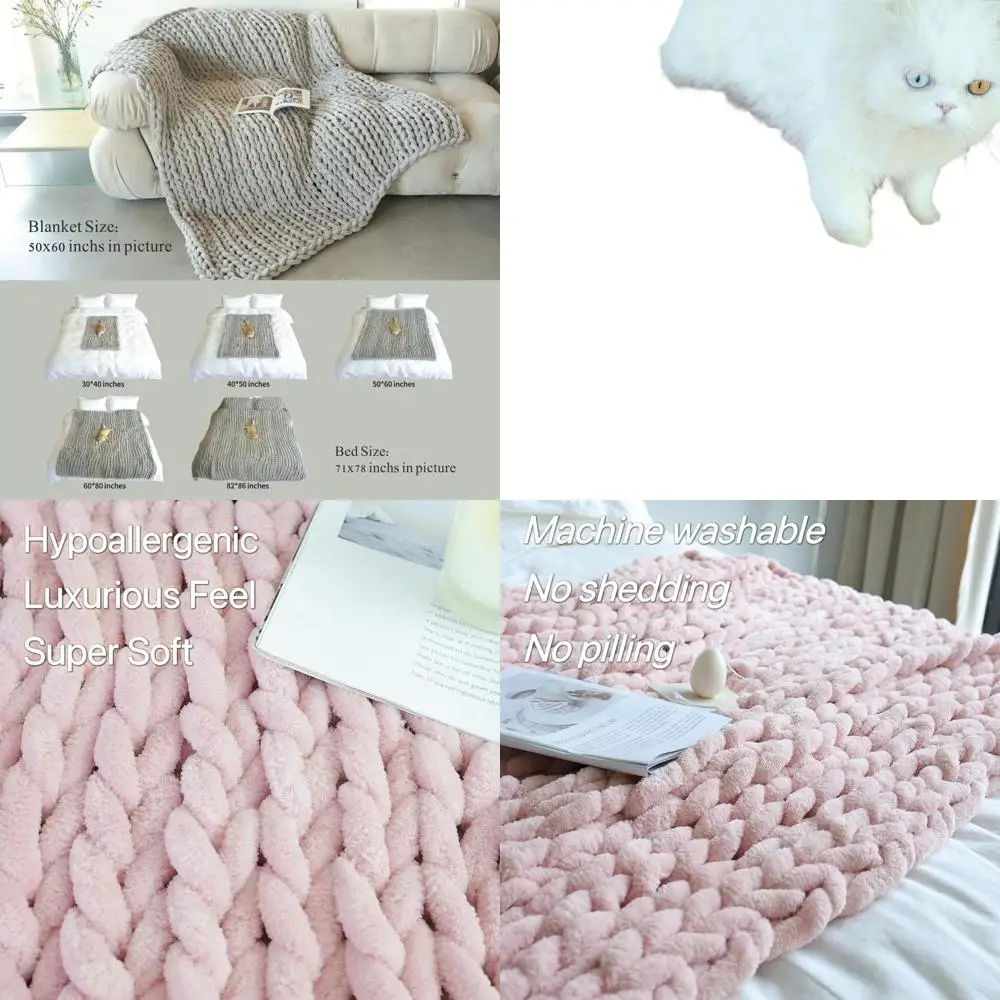 

Плюшевое флисовое одеяло ручной работы, 50x60, уютное и мягкое, идеально подходит для дома и подарков, светло-розовое