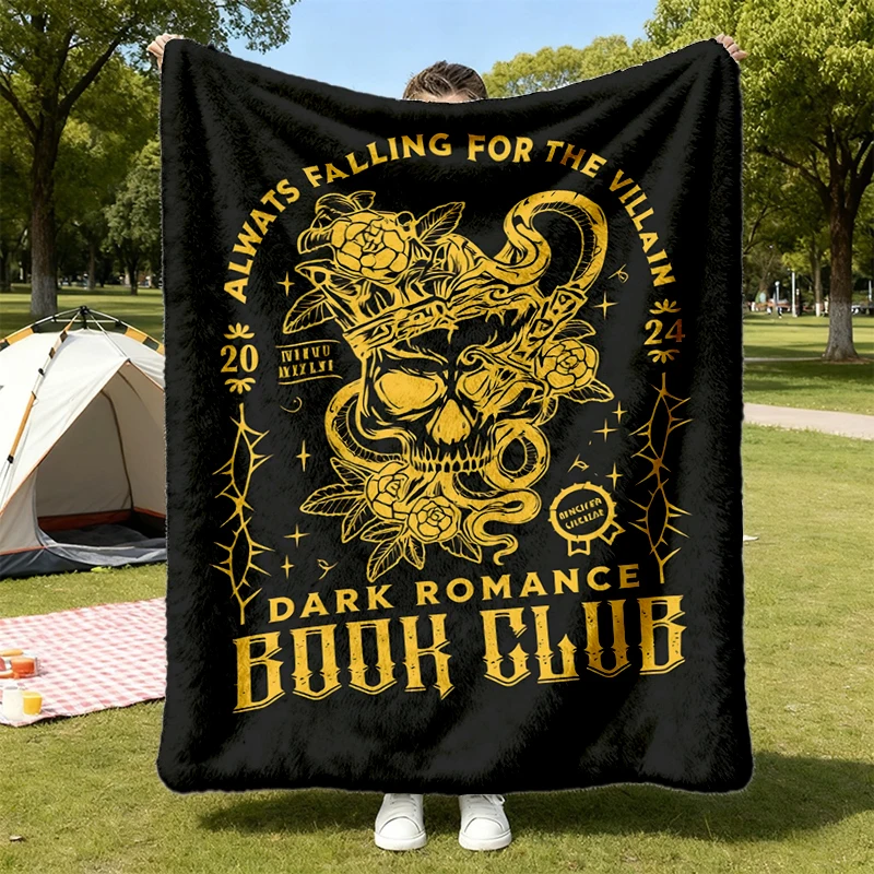 Falling For The Villain Comfort Colors Flannel Blanket, Bookish Flannel Throw For Romantasy Reader Book Club