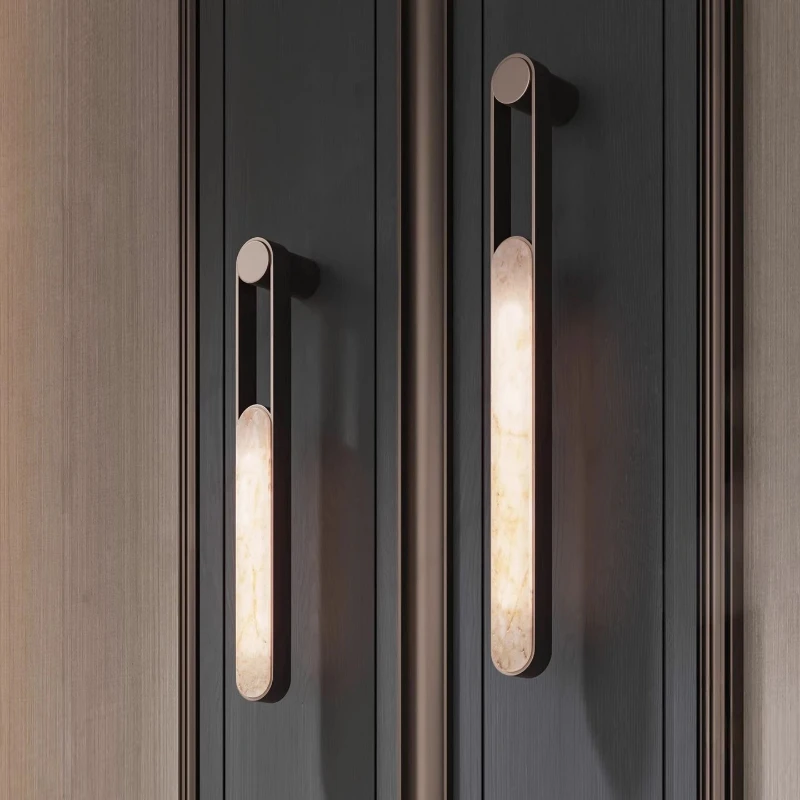 Popular Style Spanish Natural Highend Marble Wall Lamp Modern Design Minimalist Bedroom Living Room Balcony Lighting Fixtures