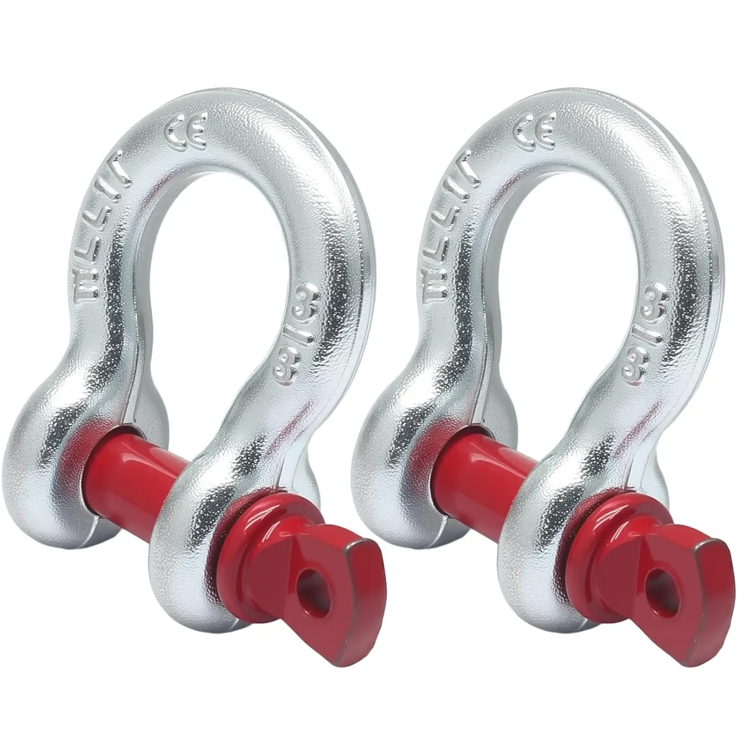2 Pcs Shackle Galvanized Clevis Screw Pin, D Ring Anchor Shackles 2/3.25/4.75 Ton CE Certified Galvanized Bow Anchor Shackle