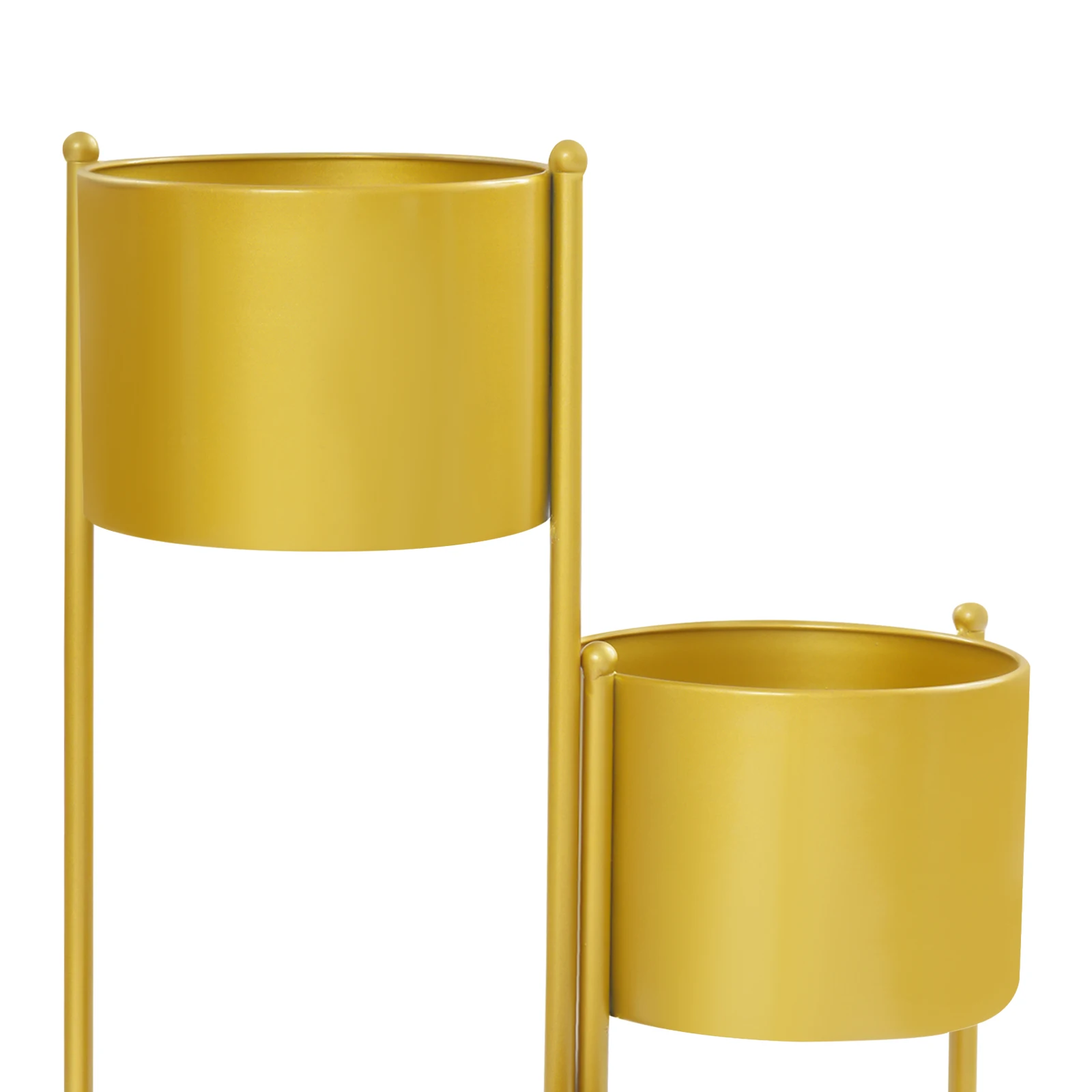 Suporte de planta de canto, suporte de vaso de flores de ferro dourado, exibição de plantas de suporte de escada