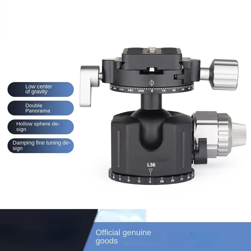 

L36 Ball Diameter Low Center of Gravity Ball Head Double Panoramic Damping Fine-Tuning SLR Camera Tripod Photography Camera