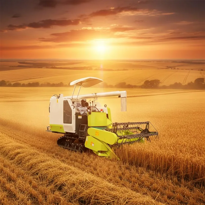 Crawler Rice Combine Harvester Dustproof Sealed Cab Creates Comfortable Working Environment During Dry Season Rice Harvesting