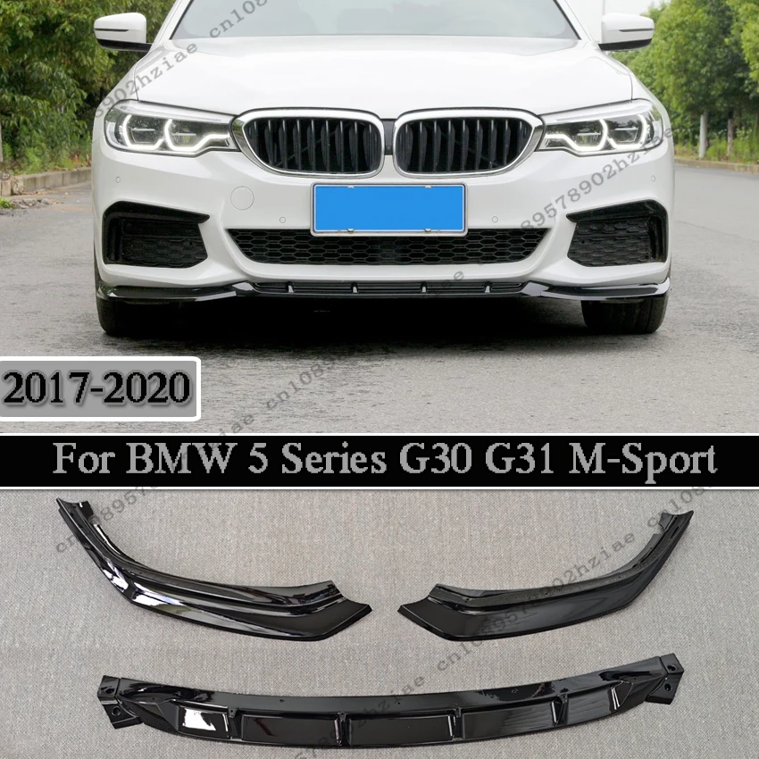 

3pcs Car Front Bumper Lip Spoiler Splitter Protector Guard Covers Accessoire Body kits For BMW 5 Series G30 G31 M-Pack 2017-2020