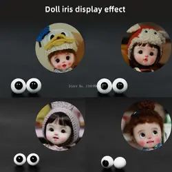 12/10/8/6MM Can Move Eyes Black Pearl Iris Ob11 Doll Head Polymer Clay Figure Glass Eye Beads DIY Doll Model Eye Decoration Mold