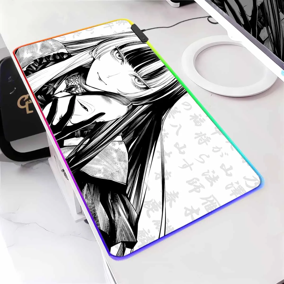 

Коврик для мыши Kawwii Virtual Idol с подсветкой RGB, милый коврик для мыши в стиле аниме для девочек, Lager Gamer J_J quattroyutei R_Raden, нескользящий коврик для клавиатуры