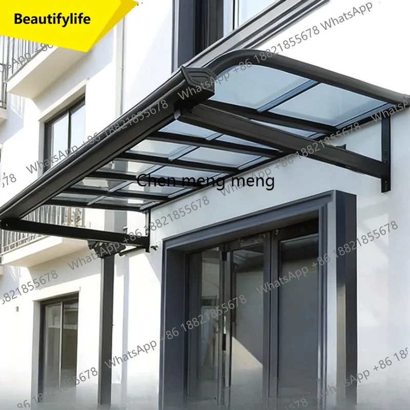 A55 PC Polycarbonate Awning with Aluminum Frame  Custom Patio Canopy for Door Window & Garden UV Resistant 2.5-5m