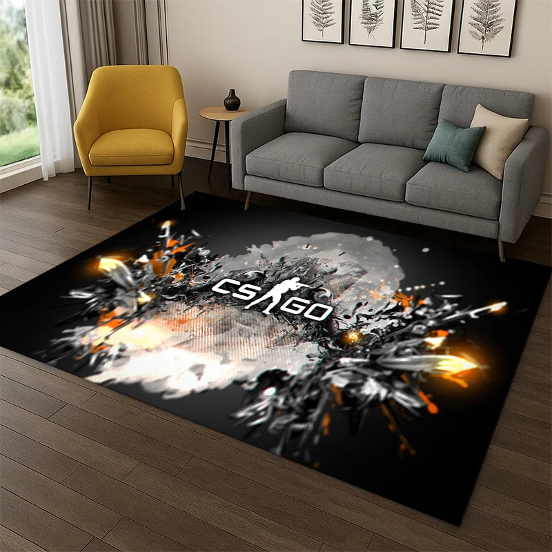 Counter Strike CS GO Game Gamer Carpet Rug for Bedroom Living Room Sofa Playroom Doormat Home Decor,Kid play Area Rug Non-slip