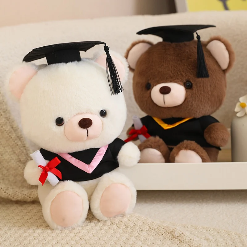 9 Colors Doctor Bear Plush Toy Stuffed Animal Graduation Bear in a Scarf Dolls Boys Girls Student Children Birthday Gift