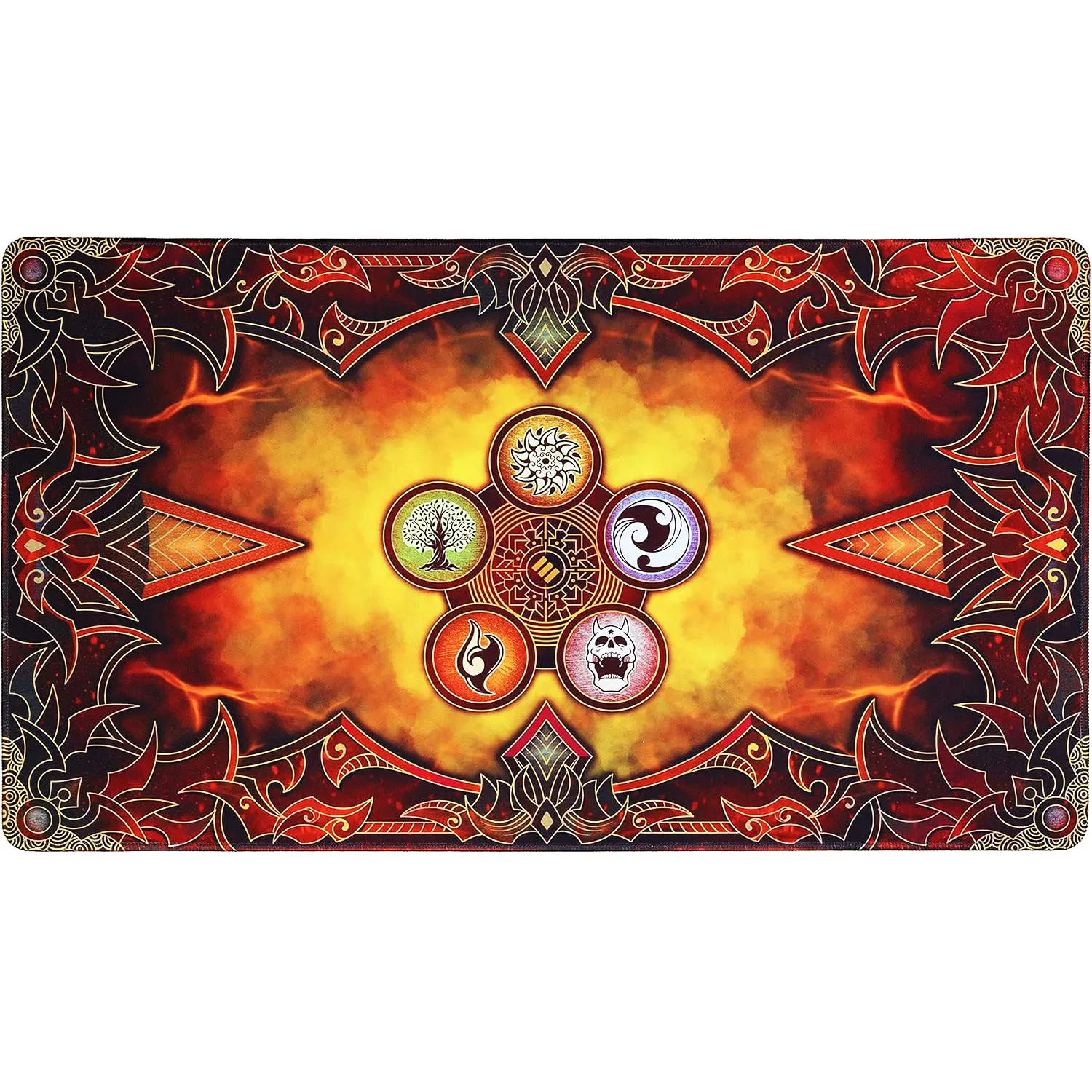 

MTG Lands Playmat Game Mat 24 x 14inches for MTG DTCG CCG RPG Trading Card Inked Game Playmats Smooth Rubber Surface Battle Game
