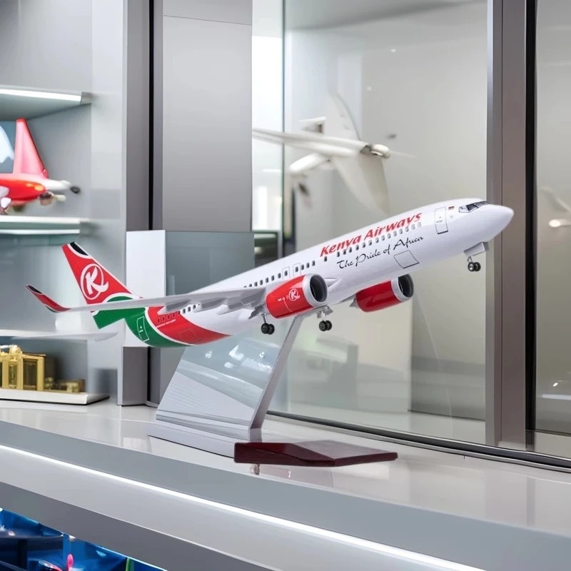 

Scale airplane toy 47CM Die-Cast Resin B737-800 Kenya Airways Aircraft Model toy planes for kids Collection Display
