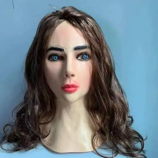 Beautiful Woman Latex Head Mask Halloween Funny Masquerade Props