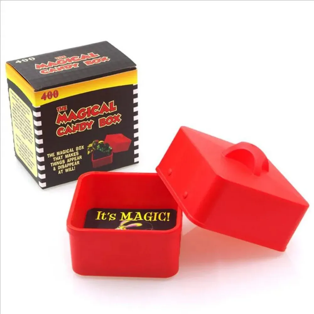 Magic Candy Box (Red) Magic Tricks Stage Gimmicks Objects Appearing From Empty Box Comedy Magic Props Accessories