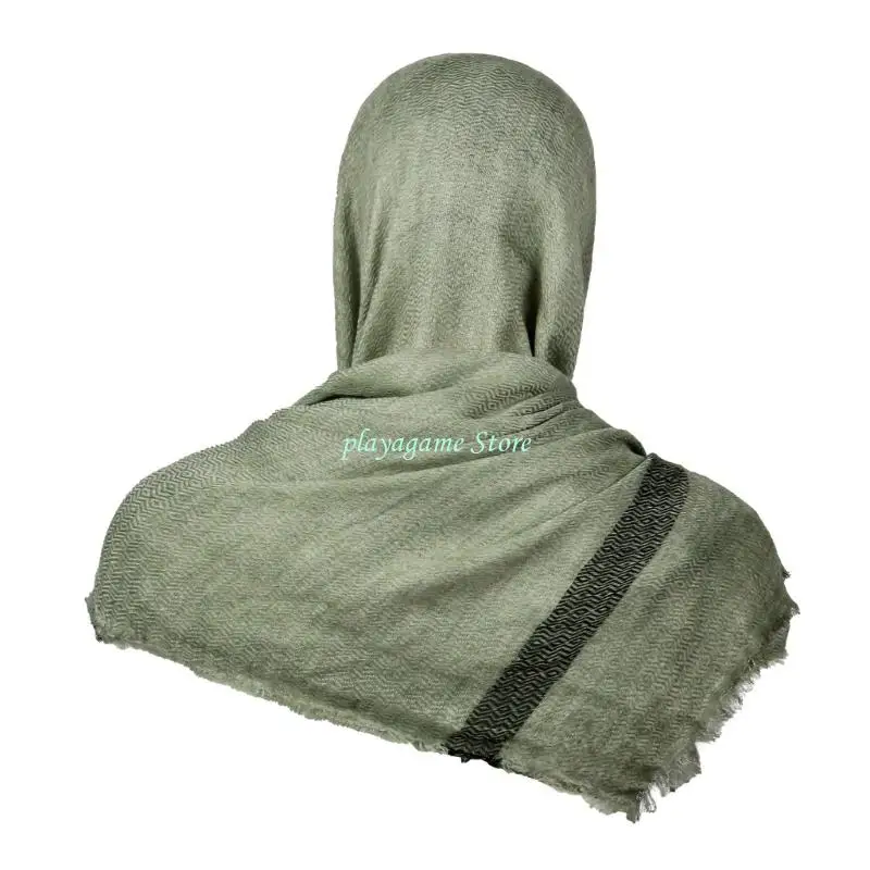 Y88A Medieval Scarf Cowl Men with Brooch,Vikinges Cowl Hood Cloak,Renaissances Hooded Shawl for Halloween Cosplay