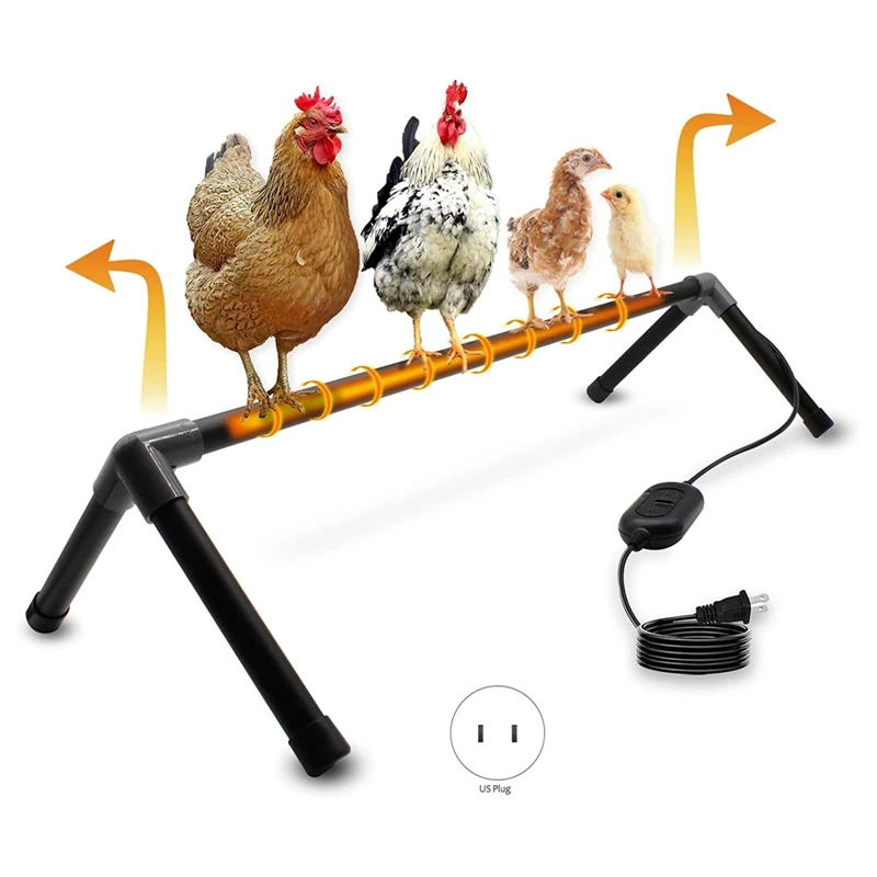 

Chicken Heater Chick Perches Coop Heaters Stand Adjustable Constant Temperature Brooder US Plug