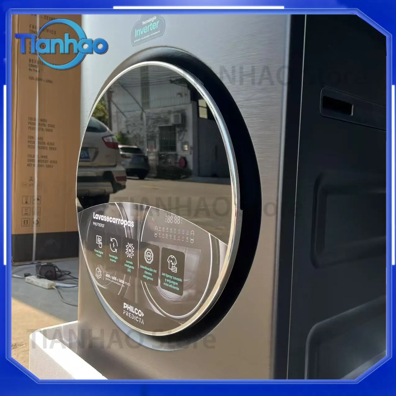15KG Tower Washing Machine with 7KG Dryer for Front Load Washer 10KG AI Smart Wash 1400RPM Inverter Spanish Language 220V