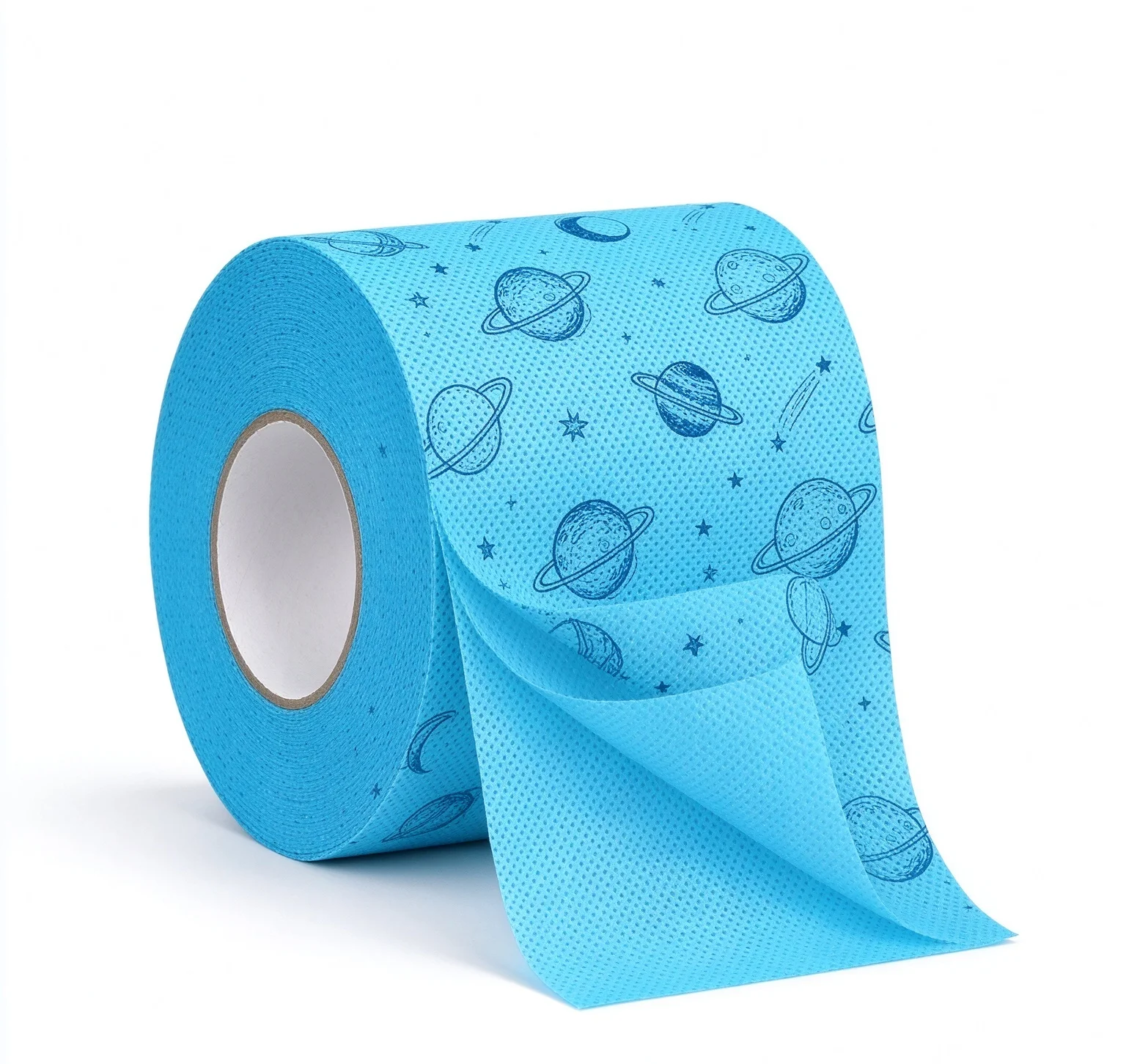 Space Planet Star Printed Paper Towel Roll, 3-Ply Disposable Decorative Tissue Roll, Blue Galaxy Pattern Napkin for Party, Kitch