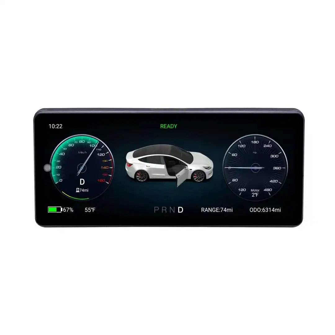 10.25 inch Touchscreen Car Lcd Dashboard Panel  Instrument Cluster For Tesla Model 3/Y Multifunction  Digital Speedometer