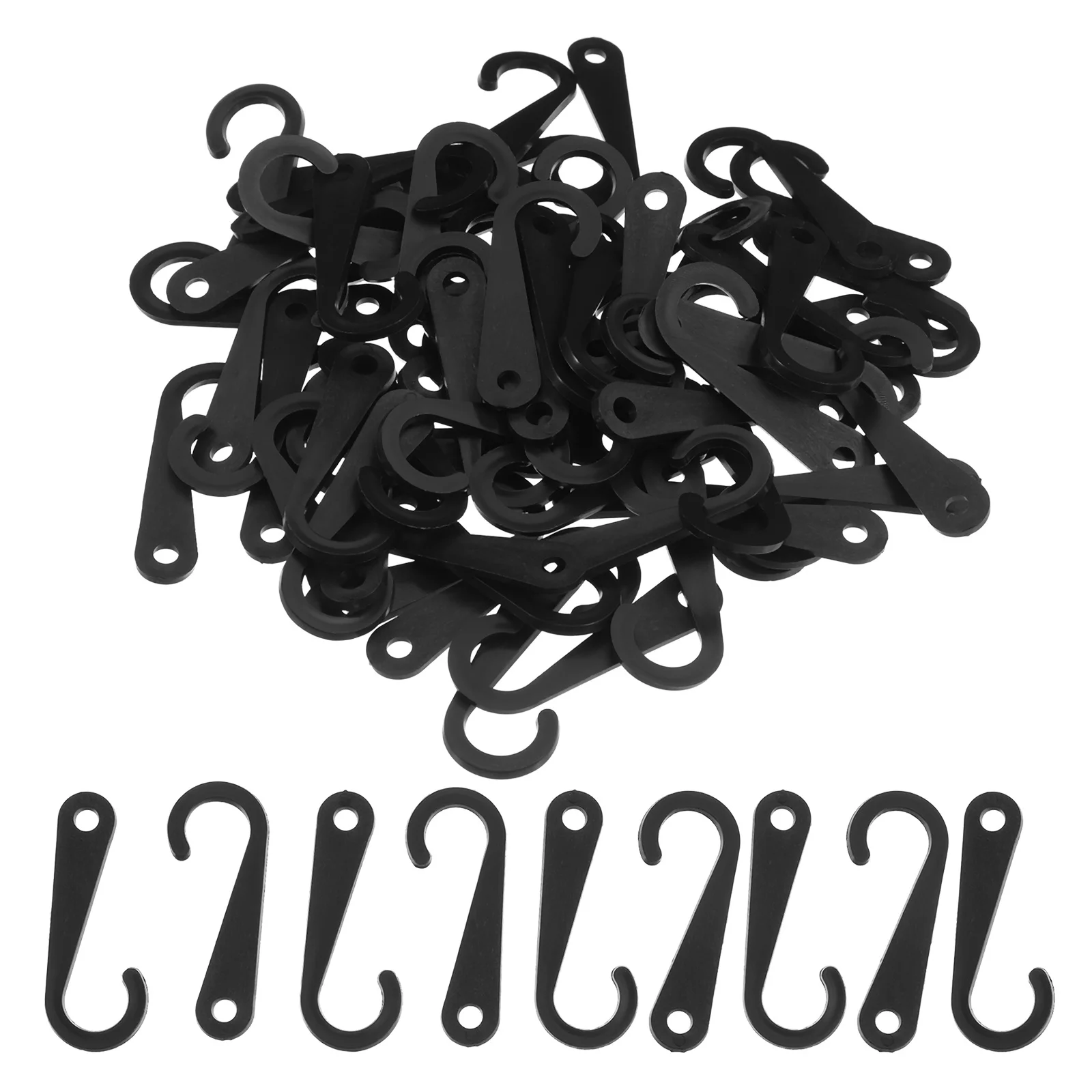 

500Pcs Sock Display Hooks Plastic Black J Hooks for Retail Sock Hat Gloves Display Hanger Organizing Merchandising Tool