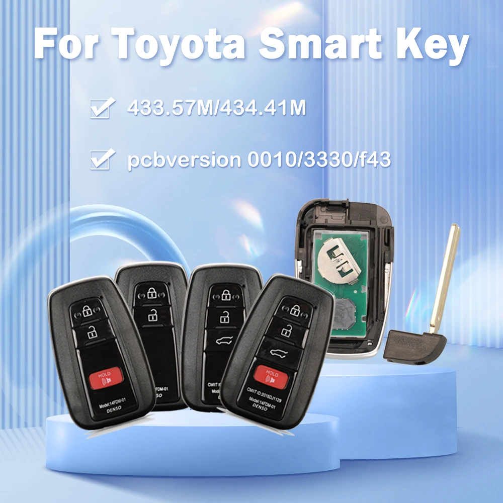 

Jingyuqin Toyota Smart Key Land Cruiser Prado 281451-3330 Печатная версия 0010/3330/f4 двухчастотный 433.57M/434.41M дистанционный брелок