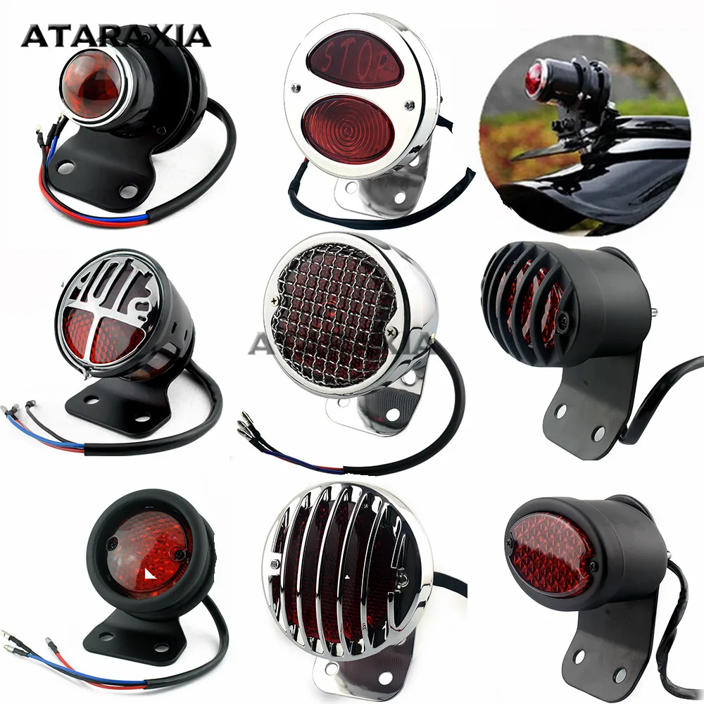 Luz trasera Universal para motocicleta, luz trasera LED, lámpara de freno, luz trasera para Harley Chopper Bobber Cafe Racer Softail