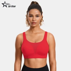 Women Sports Bra High Impact Padded Wireless Supportive Plus Size Solid Shockproof  Workout Fitness Bras Tops Casual