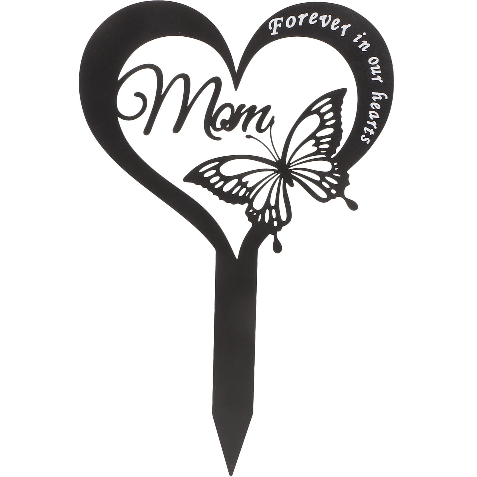 

Metal Cemetery Stake Grave Marker Mom Memorial Garden Decoration Butterfly Plaque L scaping nament Lawn Statue