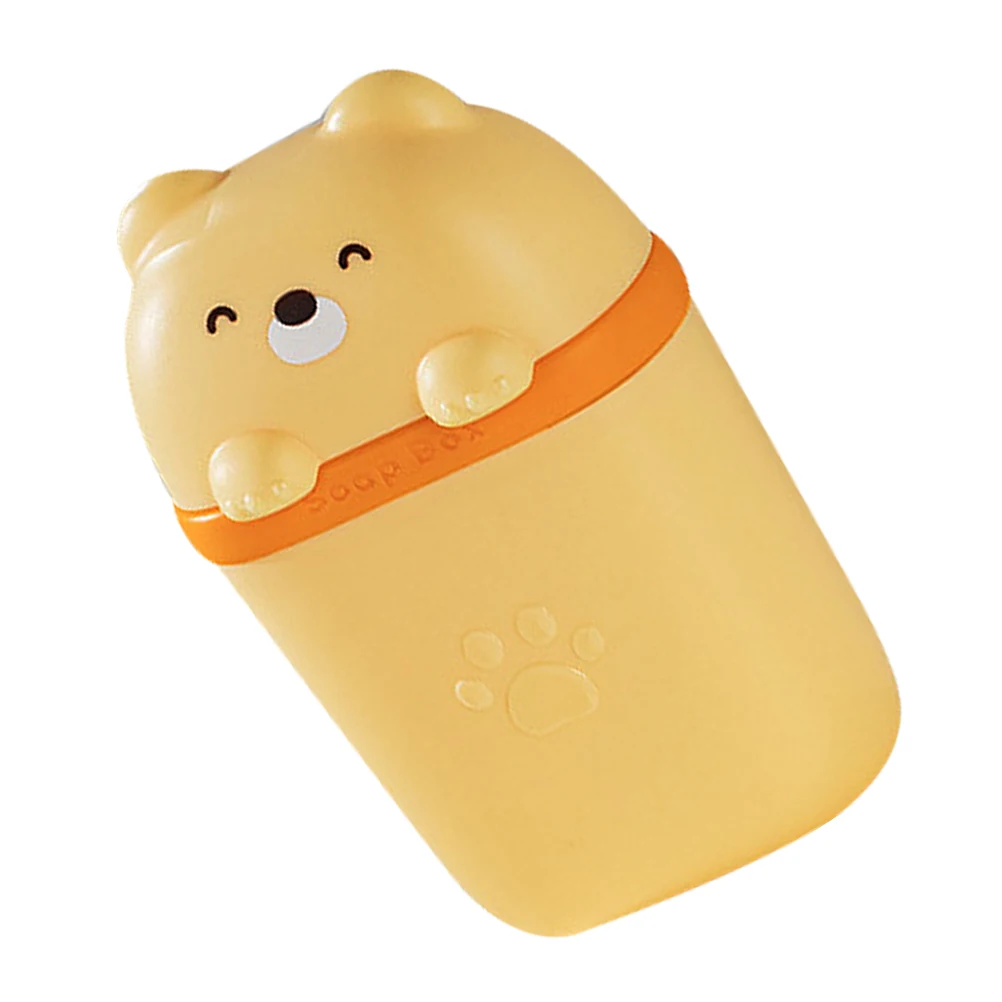 

1pc Sealed Soap Dish with Lid Portable Bear Shaped Drainage Design Travel Case Shower Holder Boxes Plastic Container Storage