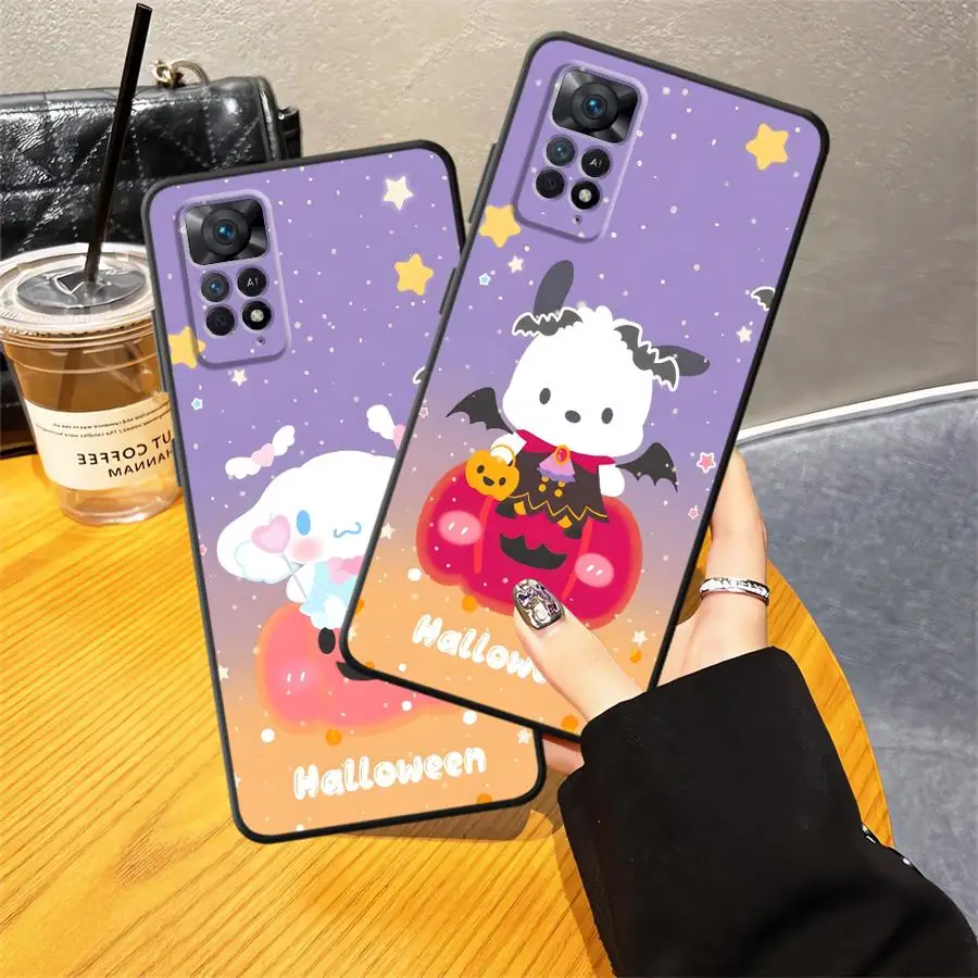 Casing Ponsel Lembut Sanrio Cute Cinnamon Hitam untuk Xiaomi Redmi Note 9S 13 14 Pro Plus 7 8 12s 11s 10S 9 10 11 12 Pro