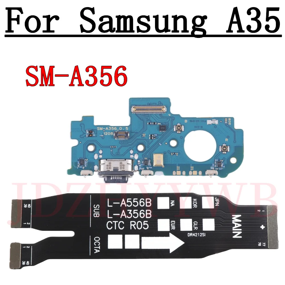 USB Jack Dock Connector Charging Port Board For Samsung Galaxy A35 SM-A356B/DS A356E A356U Motherboard Flex Cable