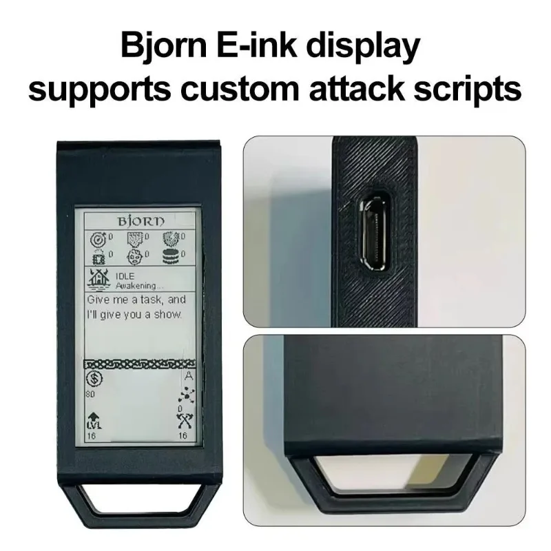 Original for Bjorn CyberViking Pwnagotchi Digital WiFi Pet Raspberry Pi Game Accessory,Bjorn E-ink displaysupports custom attack