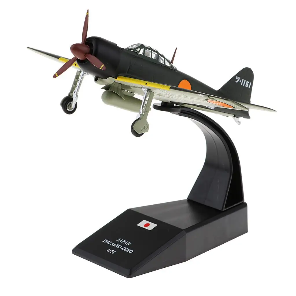 1:72 Mitsubishi A6M3 Zero Aircraft Model World War II Diecast Military Aeroplane Collection Art Crafts Kids Gift Home Decor