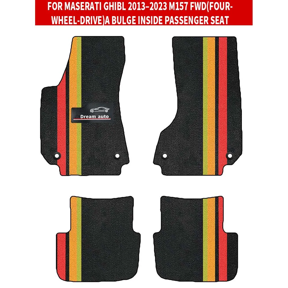 

Custom Car Floor Mats For Maserati Ghibl 2013–2023 M157 FWD(four-wheel-drive)a bulge inside passenger seat