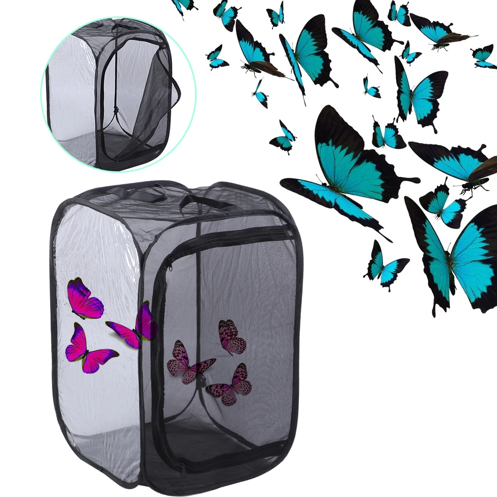 

Black Collapsible Foldable Ventilated Insect Light Mesh Cage House Light Cage Ventilated Insect Cage