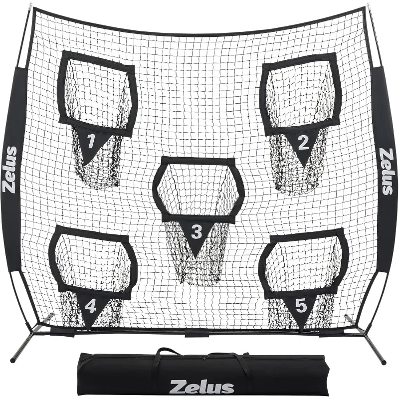 

Football Throwing Net, Quarterback Training Equipment with 5 Target Pockets, Football Practice Throwing Pass Accuracy Trainer