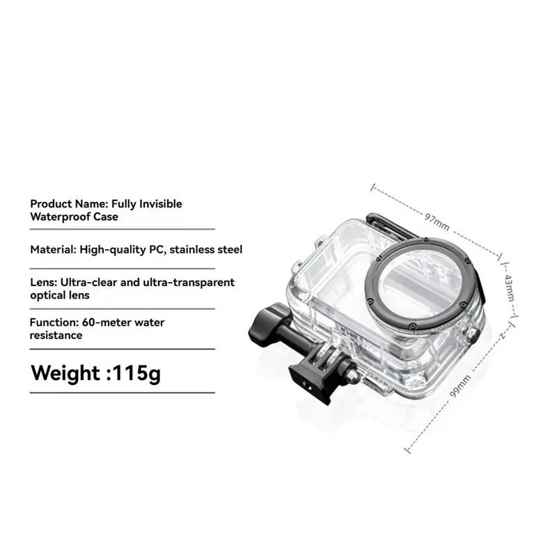 For DJI Osmo Action 6 Waterproof Case 60M Diving Underwater Protective Shell For DJI Osmo Action 6