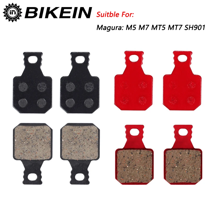 BIKEIN 4 Pairs Mountain Bicycle Hydraulic Brake Pad For Magura M5 M7 MT5 MT7 SH901 Resin Ceramic Disc Brake Pads MTB Bike Parts