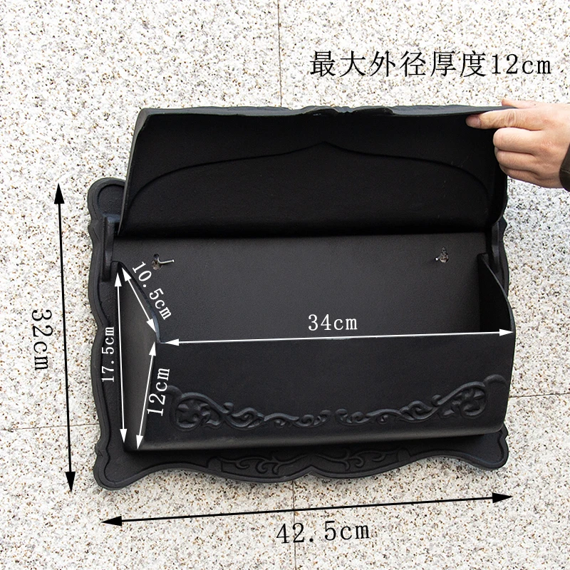 Indoor furniture door mailbox Outdoor household mailbox Wall-mounted community unlocked inbox Creative aluminum box mailbox