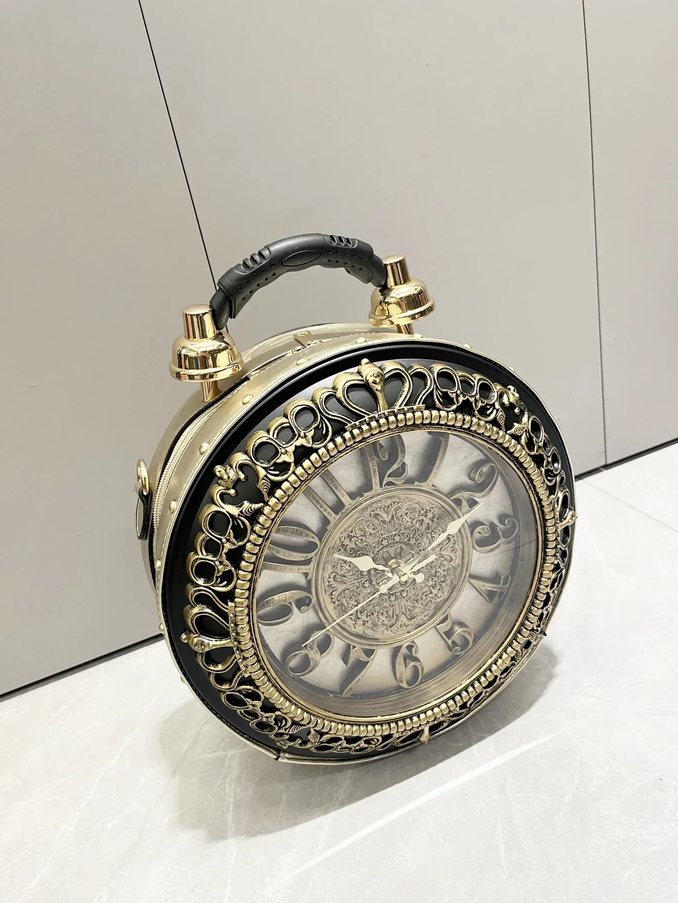 Luxury Designer Purses and Handbags Shoulder Bags Funny Clock-shaped Bag Funny Women's Round Bag Pu Leather Woman's Bag