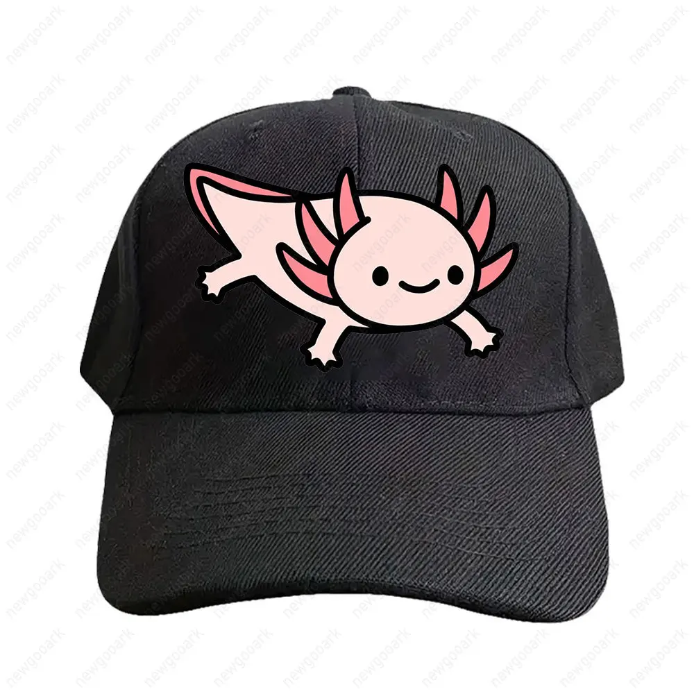 Kawaii Axolotl Cap Summer Woman Man Peaked Hat Fashion Casual Adjustable Printed Baseball Caps Adult