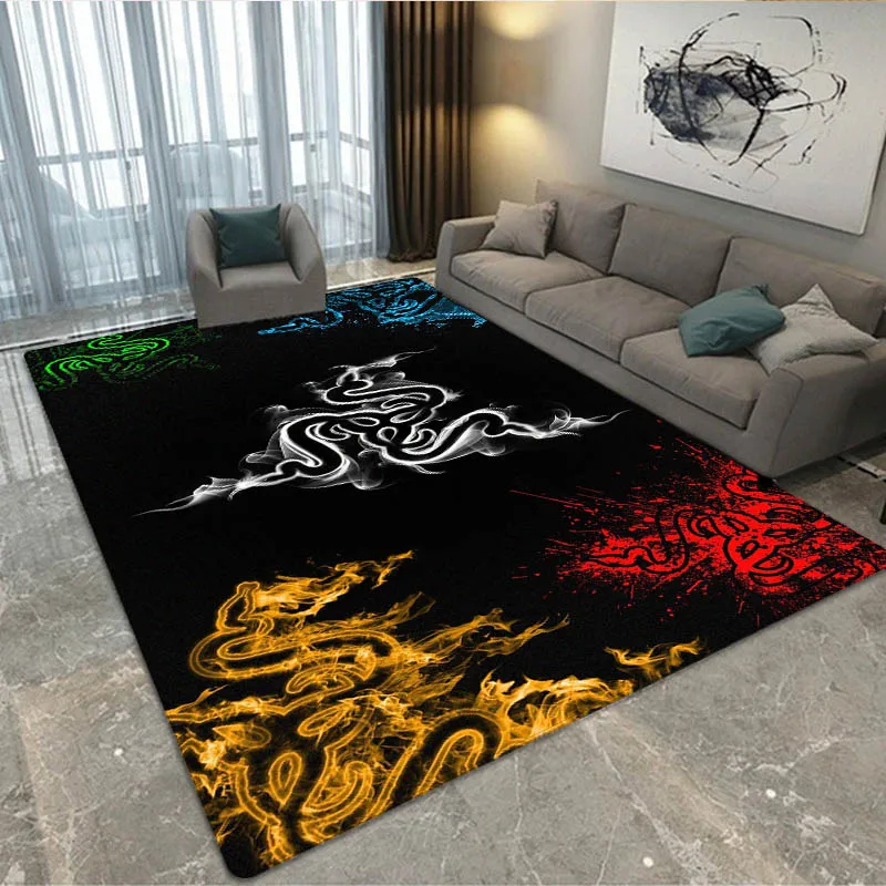 Game razer logo printed carpet washroom floor mat carpets for living room area rug kawaii rug anime rug birthday gift