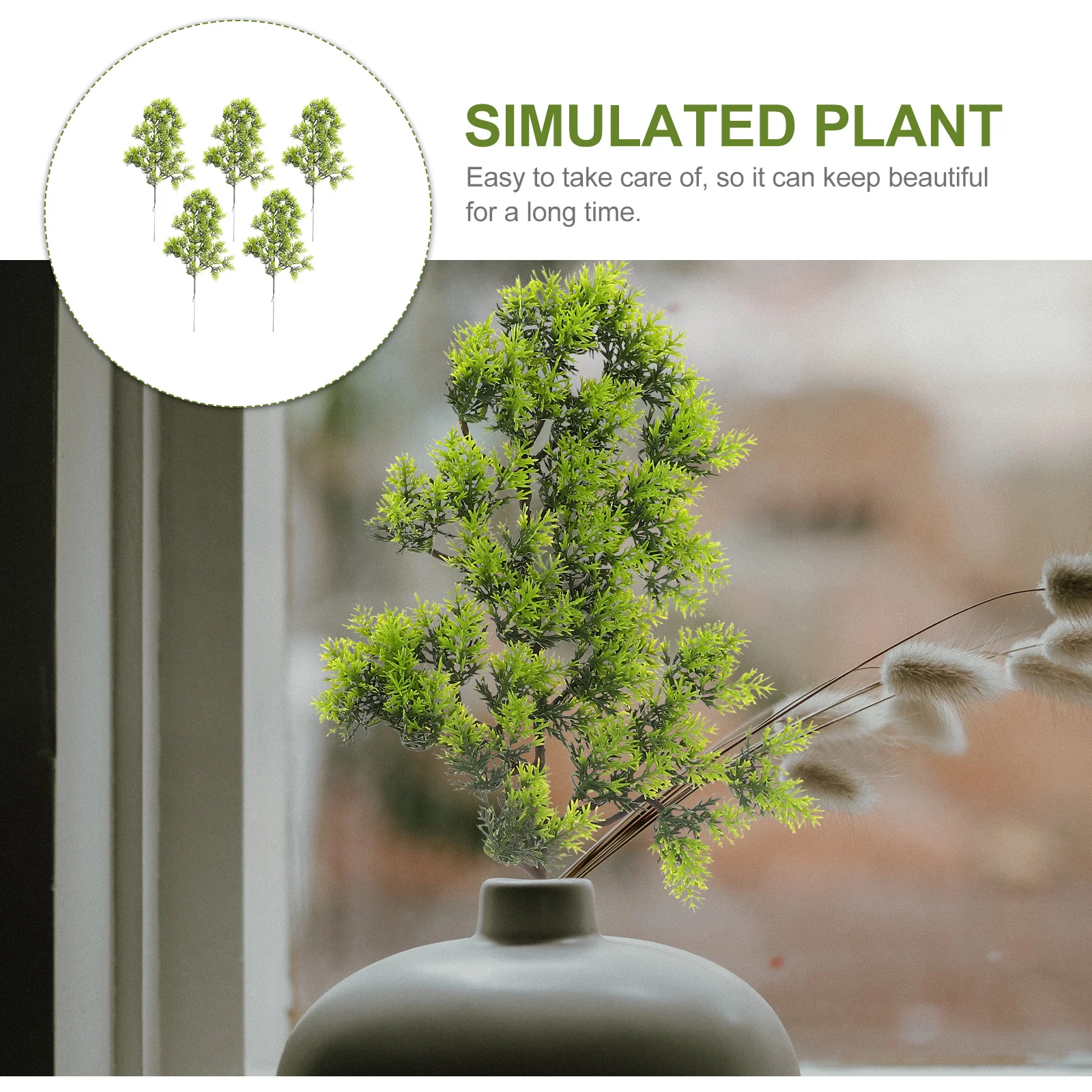 

5Pcs Simulated Pine Leaves Artificial Pine Branches Christmas Tree Accessories Xmas Wreath Decoration Home Party Supplies