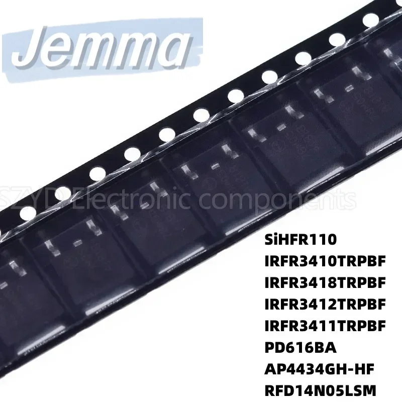 100PCS TO252 SiHFR110 IRFR3410TRPBF IRFR3418TRPBF IRFR3412TRPBF IRFR3411TRPBF PD616BA AP4434GH-HF RFD14N05LSM