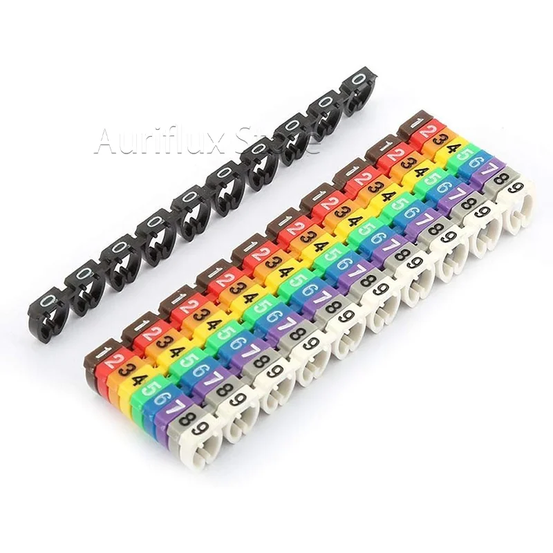 

Clip-On Wire Colorful Numbered Markers 0.3-10mm²(24-6AWG) Color-Coded Cable Tags
