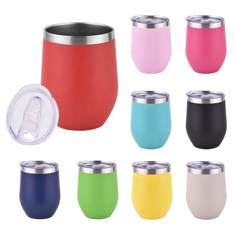 Stemless 12 Oz Termo Thermo Travel Wine Tumbler Cups Double Wall Insulated Stainless Steel Cup