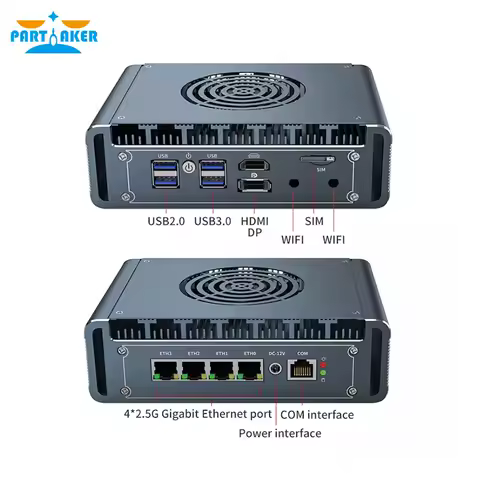 12th Gen Intel I3-1115G4 Fanless Mini PC Firewall Router 4&times;i226 2.5G LAN pfSense OPNsense DDR5 NVMe SSD Low Power Silent AES-NI