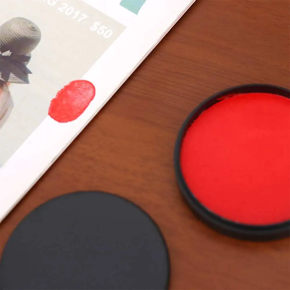Clear Stamping Mini Fingerprint Ink Pad For Notary Anti-Fake Thumbprint Ink Pad Quick-drying Red Color Signing Inkpad Contract