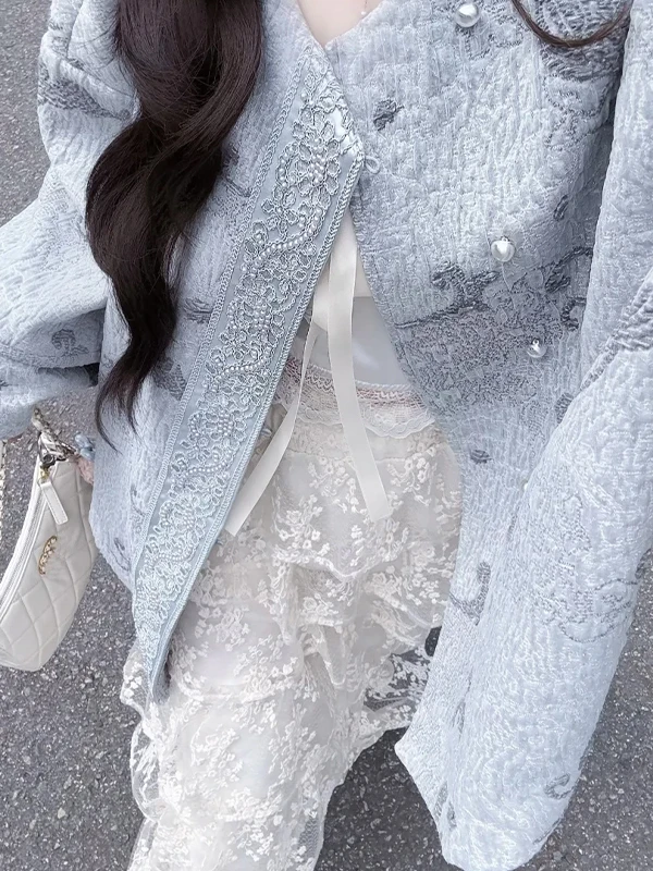 New Chinese Sle Loose Women's Jaet Large Size Faionable irt High End Feelings Embroidery Long Sve Autumn Outerwear