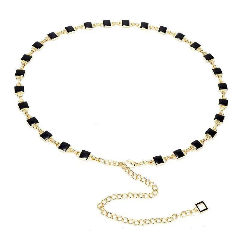 High Quality Women's Waist Chain Belt for Dress Metal Cinched Waist Decoration Thin Waist Belt Gold and Silver